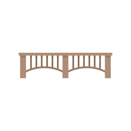 Wood bridge icon flat vector. Rope wooden bridge. Game path isolatedのイラスト素材