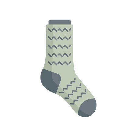 Laundry sock icon flat vector. Winter sock. Cute pair item isolatedのイラスト素材