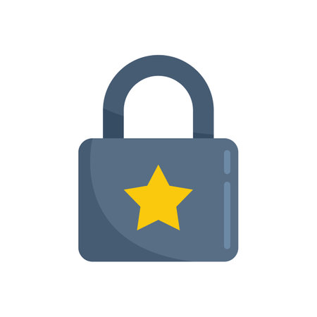 Trust padlock icon flat vector. Computer secure. Lock data isolatedのイラスト素材