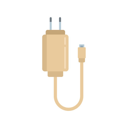 Charger plug icon flat vector. Phone charge. Smartphone energy isolatedのイラスト素材