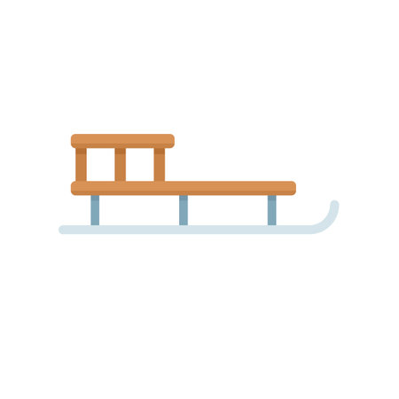 Deer sleigh icon flat vector. Santa sledge. Christmas gift isolatedのイラスト素材