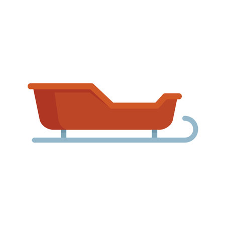 Xmas sleigh icon flat vector. Santa sled. Winter gift isolatedのイラスト素材