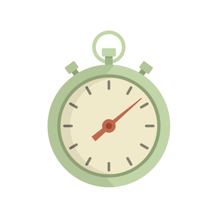 Hand stopwatch icon flat vector. Sport watch. Clock timer isolated