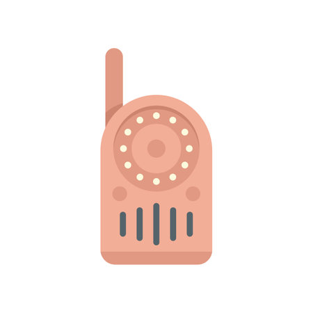 Infant baby monitor icon flat vector. Newborn nanny. Babyphone care isolatedのイラスト素材