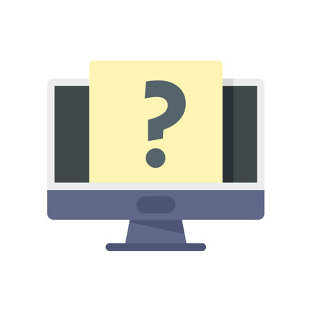 Computer request icon flat vector. Online form. Information service isolatedのイラスト素材