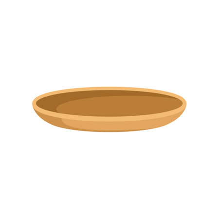 Dinner plate icon flat vector. Food dish. Table plate isolatedのイラスト素材