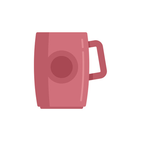 Milk mug icon flat vector. Hot cup. Ceramic mug isolatedのイラスト素材