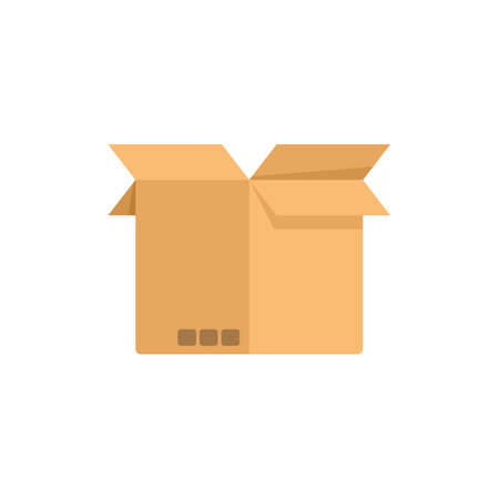 Box icon flat vector. Cardboard delivery. Carton package isolatedのイラスト素材