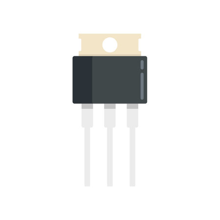 Voltage diode icon flat vector. Electric regulator. Power stabilizer isolatedのイラスト素材