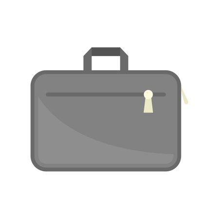 Laptop bag equipment icon flat vector. Backpack case. Business suitcase isolatedのイラスト素材