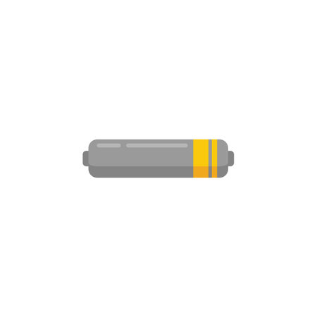 Electronic capacitor icon flat vector. Component resistor. Circuit resistor isolatedのイラスト素材