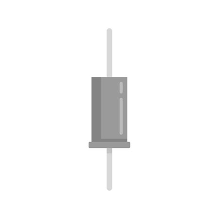 Technology capacitor icon flat vector. Component resistor. Ceramic current isolatedのイラスト素材