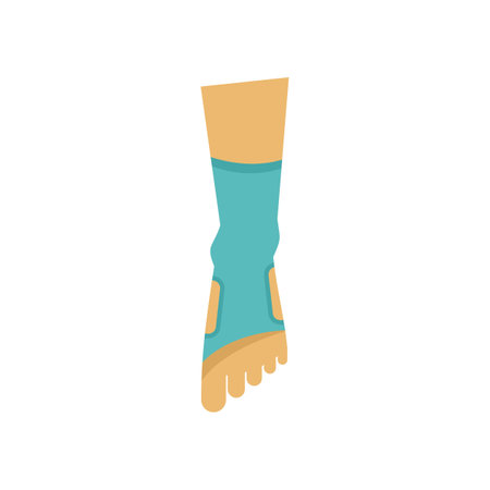 Leg bandage icon flat vector. Accident hurt. Arm fracture isolatedのイラスト素材