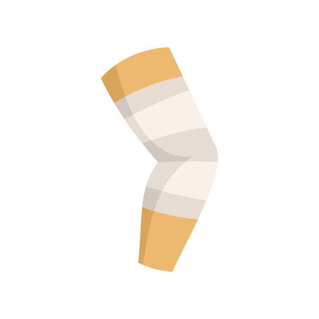 Knee medical bandage icon flat vector. Human plaster. Wrap finger isolatedのイラスト素材
