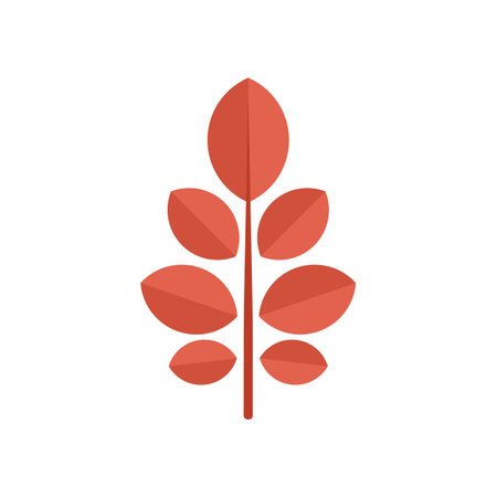 Red leaf branch icon flat vector. Autumn fall. Color leaves isolatedのイラスト素材