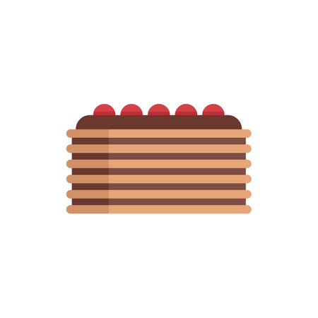 Fun cake icon flat vector. Happy party. Wedding bakery isolatedのイラスト素材