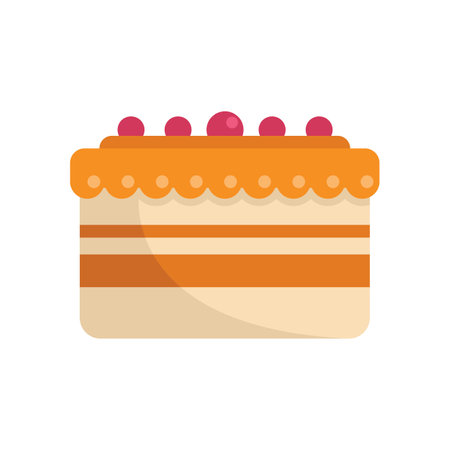 Gift cake icon flat vector. Happy party. Sweet cream isolatedのイラスト素材