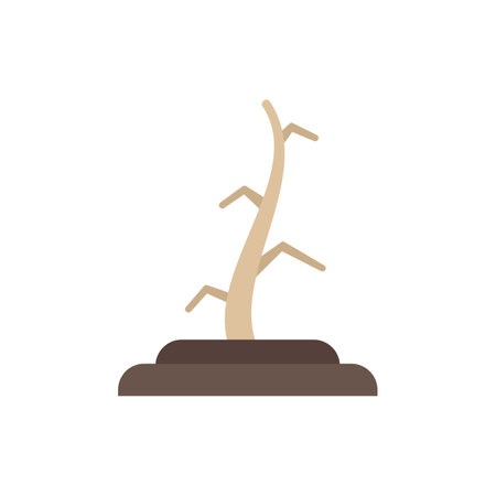 Dead tree icon flat vector. Climate disaster. Weather effect isolatedのイラスト素材