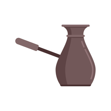 Turkish coffee pot icon flat vector. Espresso drink. Shop machine isolatedのイラスト素材