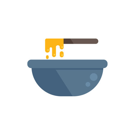 Wax depilation bowl icon flat vector. Stamp gold. Hair removal isolatedのイラスト素材