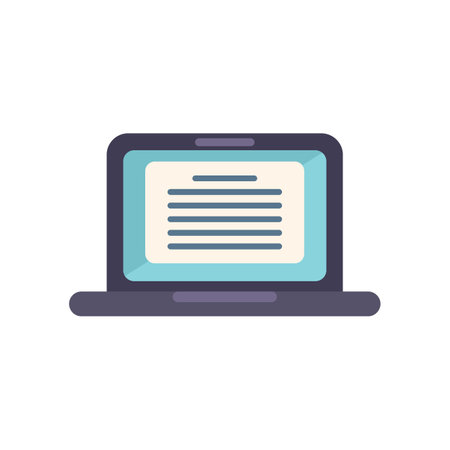 Laptop writing icon flat vector. Pen write. Paper hand isolatedのイラスト素材