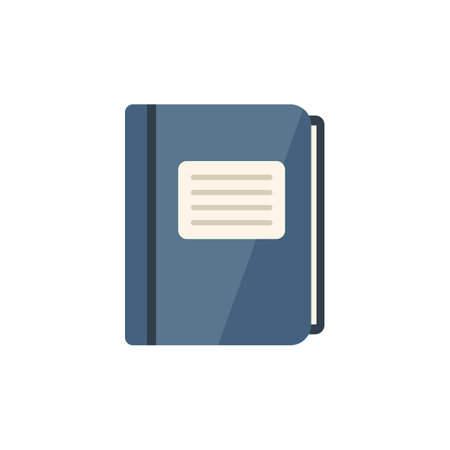 Notebook folder icon flat vector. Write paper. Text message isolatedのイラスト素材