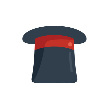 Magic top hat icon flat vector. Gift present. Prize package isolatedのイラスト素材