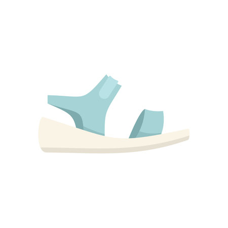 Sandal slipper icon flat vector. Summer footwear. Shoe flop isolatedのイラスト素材