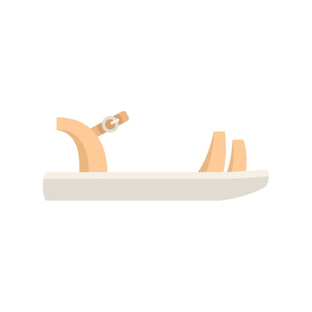 Buckle sandal icon flat vector. Summer shoe. Comfort footwear isolatedのイラスト素材