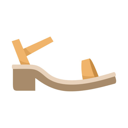 Shop sandal icon flat vector. Woman beach. Comfort footwear isolatedのイラスト素材