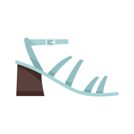 Ankle sandal icon flat vector. Summer shoe. Modern footwear isolatedのイラスト素材