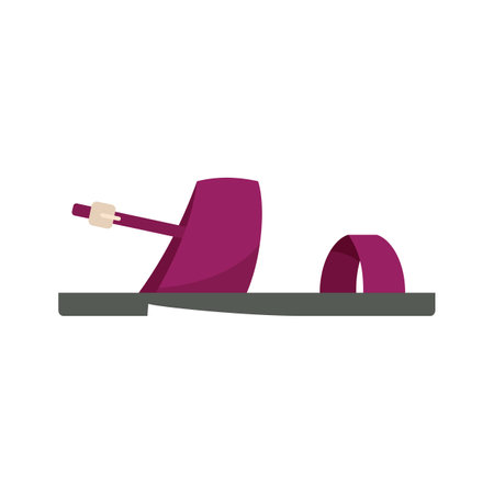 Male sandal icon flat vector. Summer footwear. Beach shoe isolatedのイラスト素材