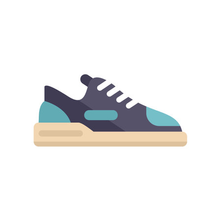 Sneaker icon flat vector. Sport shoe. Footwear design isolatedのイラスト素材