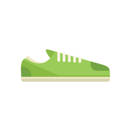 Casual sneaker icon flat vector. Sport shoe. Footwear design isolatedのイラスト素材