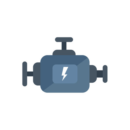 Check motor icon flat vector. Car inspection. Automobile service isolatedのイラスト素材