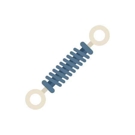 Car spring icon flat vector. Part shock. Suspension coil isolatedのイラスト素材