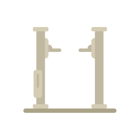 Motor car lift icon flat vector. Auto service. Repair vehicle isolatedのイラスト素材