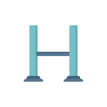 Metal car lift icon flat vector. Auto repair. Garage vehicle isolatedのイラスト素材