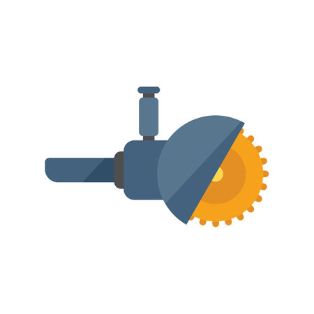 Motor electric saw icon flat vector. Power tool. Chain machine isolatedのイラスト素材