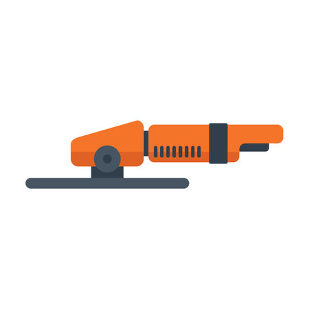 Grind machine icon flat vector. Grinder tool. Hand cutter isolatedのイラスト素材