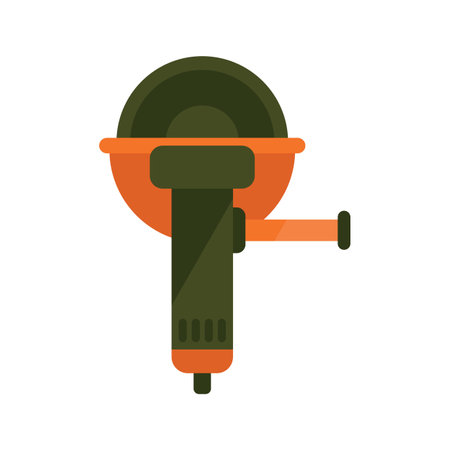 Metal grinding machine icon flat vector. Saw tool. Hand grinder isolatedのイラスト素材