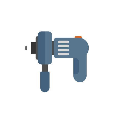Polish grinding machine icon flat vector. Grinder tool. Angle cutter isolatedのイラスト素材