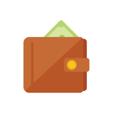Money wallet icon flat vector. Digital business. Credit card isolatedのイラスト素材