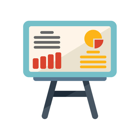 Banner financial report icon flat vector. Finance page. Document analysis isolatedのイラスト素材