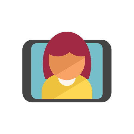 Video call icon flat vector. Web course. Home student isolatedのイラスト素材