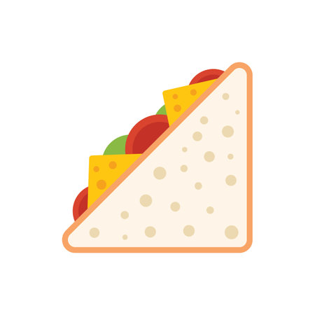 Breakfast sandwich icon flat vector. Food meal. Lunch toast isolatedのイラスト素材