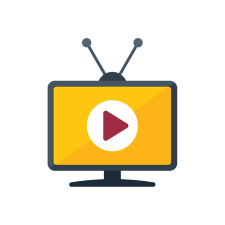 Tv person icon flat vector. Camera press. Media crew isolatedのイラスト素材
