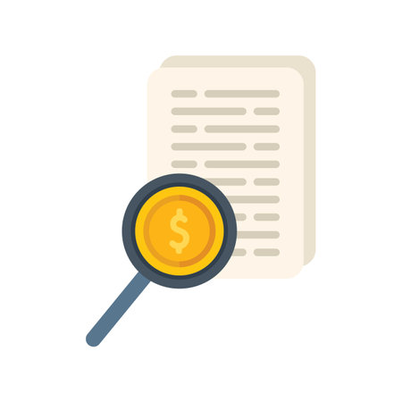 Search monetization icon flat vector. Mobile strategy. Audience monetize isolatedのイラスト素材