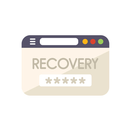 Recovery page icon flat vector. Ui log. Internet screen isolatedのイラスト素材
