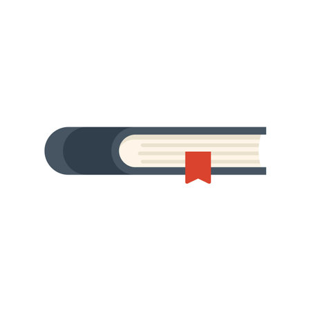 Closed book mark icon flat vector. Favorite bookmark. Template tag isolatedのイラスト素材
